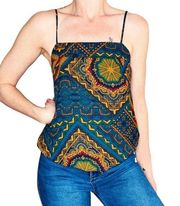 NWT Allison Joy Women’s Teal Tribal Abstract Printed Tank Top