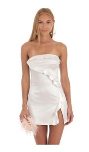 ANNABEL STRAPLESS SATIN DRESS