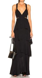 A.L.C. Lita Tiered Silk V-Neck Maxi Dress