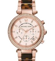 Michael Kors Women's Parker Rose Gold & Tortoise Watch MK5538