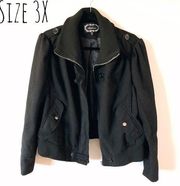 Forever 21 Plus Size 3X Black Jacket Crop black coat military Ambiance Apparel