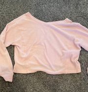 Waffle Cold Shoulder Sweater