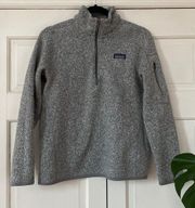 Patagonia Gray Better Sweater 1/4 Quarter Zip Heathered Knit Jacket Pullover