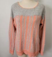 Love Riche fuzzy striped angora blend striped sweater size large