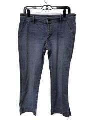 Lee Jeans Size 13/14 Women Capri Blue Flap‎ Pocket Detail Stretch Summer CAD-C