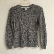 Roxy heathered gray cable crewneck sweater XS*