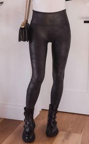 Spanx Faux Leather Black High Rise Faux Leather Leggings Women’s Size XS