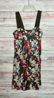 Dress Blue Brown Red Floral