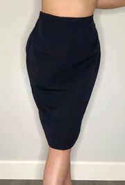 vintage  navy blue pencil skirt