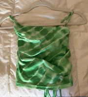 SheIn Green Tie Dye Criss Cross Tank Top