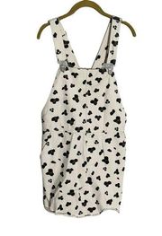 Entro Boutique Animal Print Spotted Overall Dress Raw Hem Small