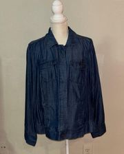 size 10 lightweight, women’s blue Jean jacket