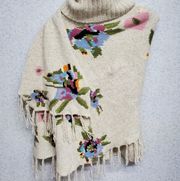 Anthropology turtleneck top with Sleeping On Snow Sweater Floral Wrap Scarf Wool