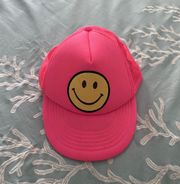 Pink Smiley Face Trucker Hat