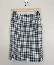 J.Crew No. 2 Pencil Skirt In Microgingham Seersucker Navy/White Size 0