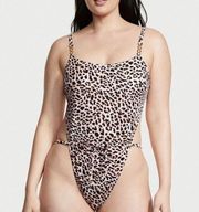 Chain Strap High-Leg One-Piece Swimsuit XL NWT womens bodysuit skims leopards