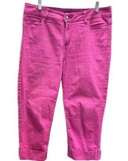 NYDJ Cropped Pants Cuffed Fuscia Size 10