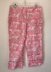 Vintage Lilly Pulitzer print casual pants size 8