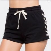 NEW Boutique Very J Black Lace Up Side Drawstring Shorts M