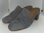 Vionic Plaza Presley Mules Heels Gray Suede Leather Women’s Size 6.5