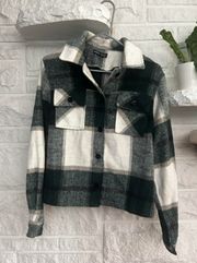 Cropped Flannel Jacket