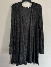 Favorite Soft Cardigan Black Grey Hooded Duster Cardigan Comfy Casual XL