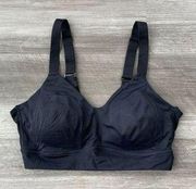 Ellen Tracy Black Super Soft Bra Size M Thick Straps Wireless