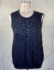 Piazza Sempione Black Mohair Sweater Shell Tank