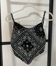 Clothing Black Bandana Tie Top with Straps