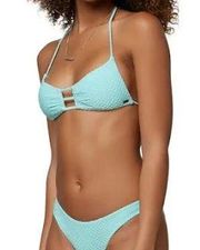 NWT  Coronado Saltwater Solids Textured bikini Top-Sea Glass