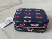 ANN TAYLOR Butterfly Print Travel Jewelry Zip Case NEW