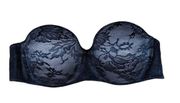 Victoria's Secret Body by Victoria Lined Strapless Black Lace Bra - Size 34C