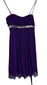 LG Purple  spaghetti mini prom dress