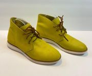 Lunargrand Chukka Boots Yellow Leather Chelsea Lace Up Booties Shoes