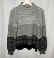 C by Bloomingdales‎ Gray Block Cashmere Turtleneck Sweater