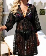 Apt 9 Black Lace Swim Suit Coverup