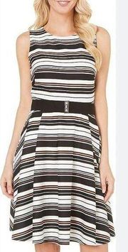 Career dress striped career dress fit & flare 14w