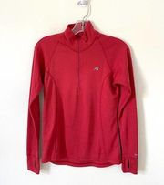 Eastern Mountain Sports EMS Base Layer Ski Winter Quarter Zip Jacket Red Small