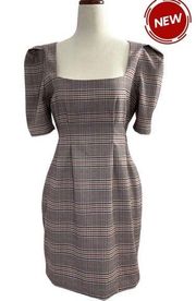 Forever 21 Lina Plaid Puff Sleeve Dress Size Medium  NWT