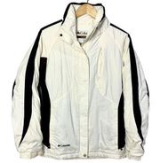 Columbia Ski Jacket Color Block Winter Coat Zip White Water Resistant Warm Small