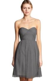 Jenny Yoo Collection Charcoal Gray Convertible Tulle Dress Size 8