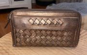 Bronzed Bottega Veneta Zippy Wallet