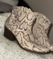 Snakeskin Fashion Cowboy Boots Ankle Booties