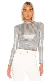 Silver Long Sleeve Top