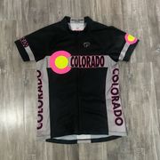 Pearl Izumi Colorado Short Sleeve Full Zip Cycling Jersey Black Pink Medium