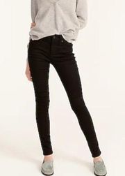 J CREW JEANS Women's 9" high-rise toothpick Jean in True Black