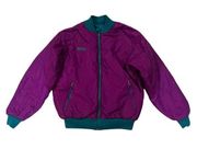 VINTAGE Columbia Women's Medium Purple/Teal Reversible Puffer Bomber Jacket