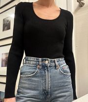 NWOT!  Black Long Sleeve Thick Knit Bodysuit