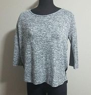 Charming Charlie Gray Heather Sheer Back Sweater (S)