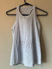 Sheer Light Blue Workout Tank With Built in Sports Bra
